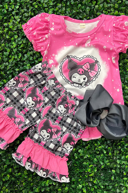CHARACTER PINK SHORT SET
