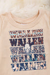 WALLEN" CREAM GRAPHIC TEE WITH FRINGE