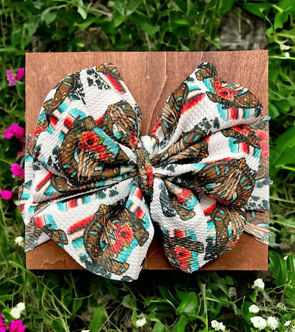 HORSESHOE & COW SKULL PRINTED HEADBANDS. 3PCS