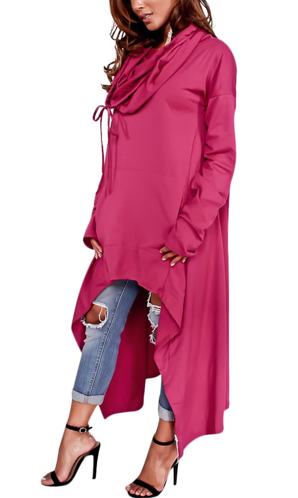 Asymmetric Long Sleeve Sweatshirts Tops