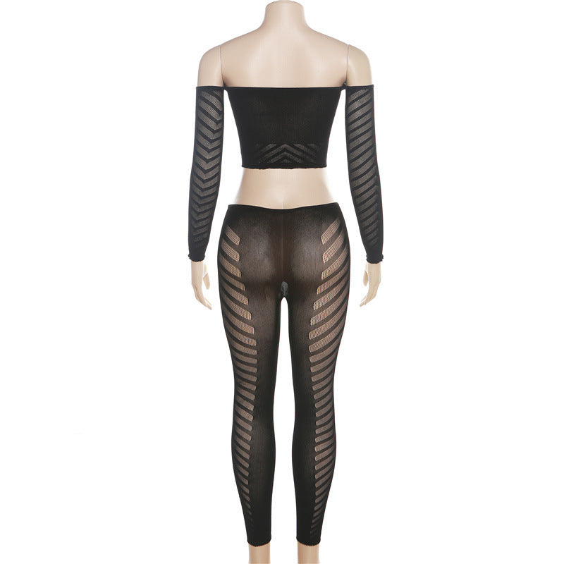High-Waisted Tight-Fitting Pant Set