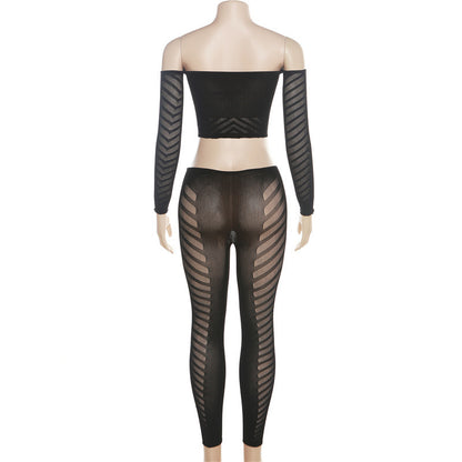 High-Waisted Tight-Fitting Pant Set