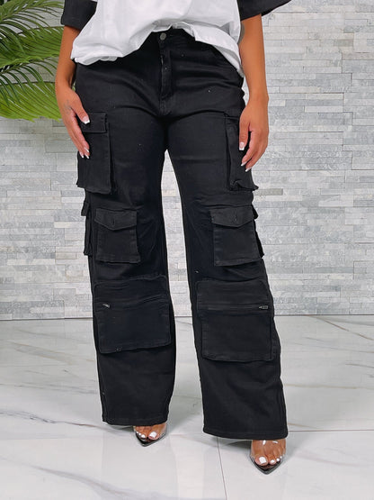 Multi Cargo Pocket Baggy Pants