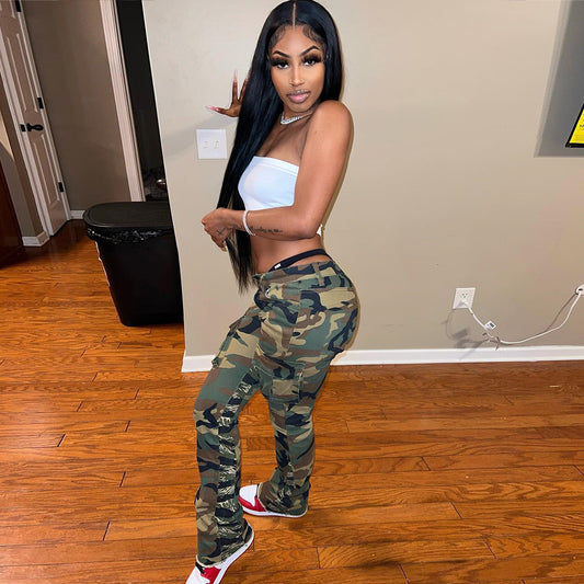 Camouflage Sexy Slim Fit Casual Cargo Pants