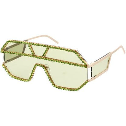 Geometric Shape Rhinestone Sunglasses