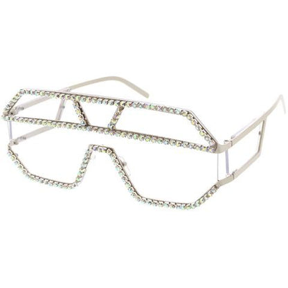 Geometric Shape Rhinestone Sunglasses