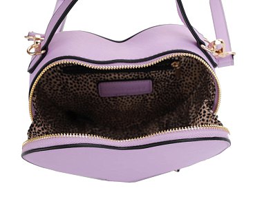 Medium Heart-Shaped Novelty Boxy Satchel Shoulder Bag