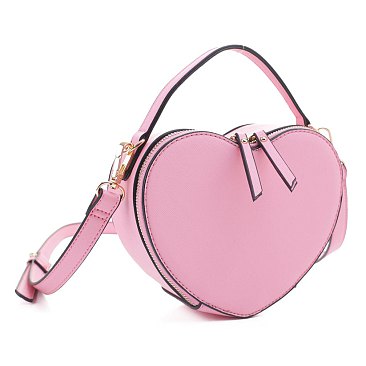 Medium Heart-Shaped Novelty Boxy Satchel Shoulder Bag