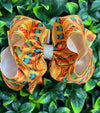 MULTI-PRINTED DOUBLE LAYER HAIR BOWS 1PCS