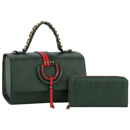 Multi Striped D-Ring 2-in-1 Boxy Satchel