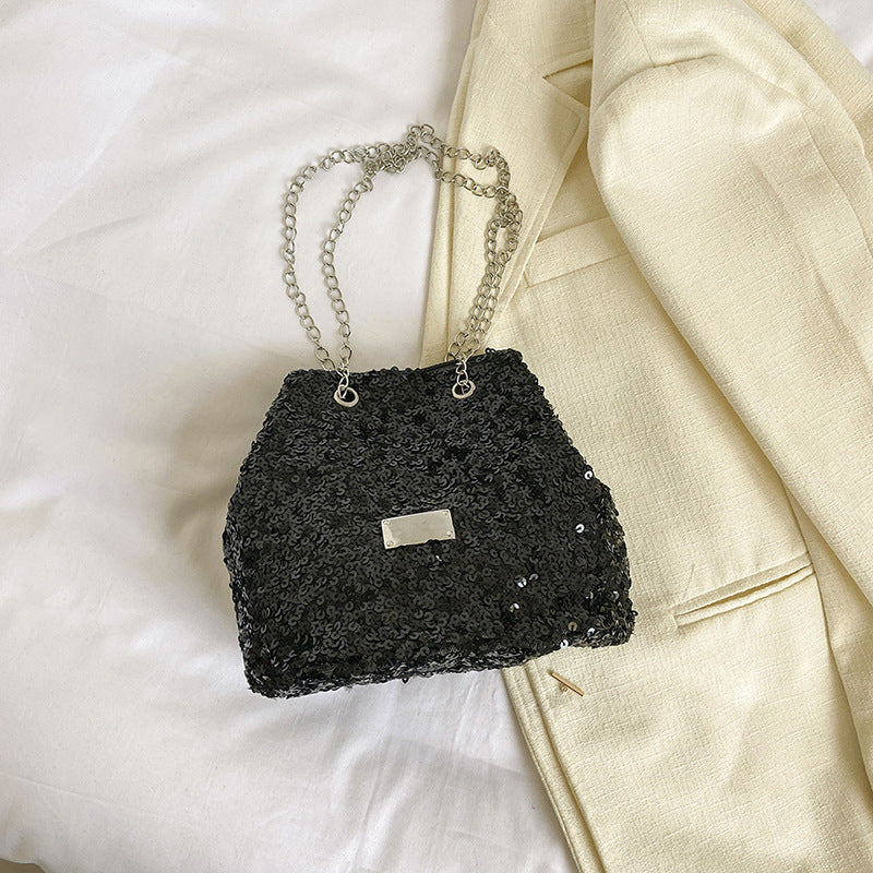 Glitter Chain Crossbody Bag