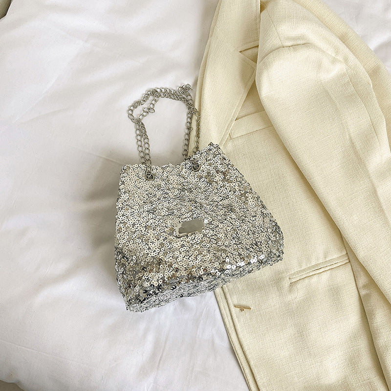 Glitter Chain Crossbody Bag