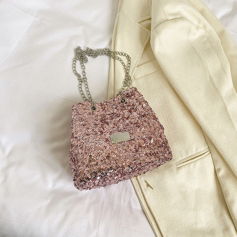 Glitter Chain Crossbody Bag