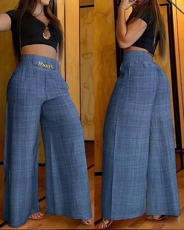 High Waist Loose Wide Leg Bell Bottom Pants