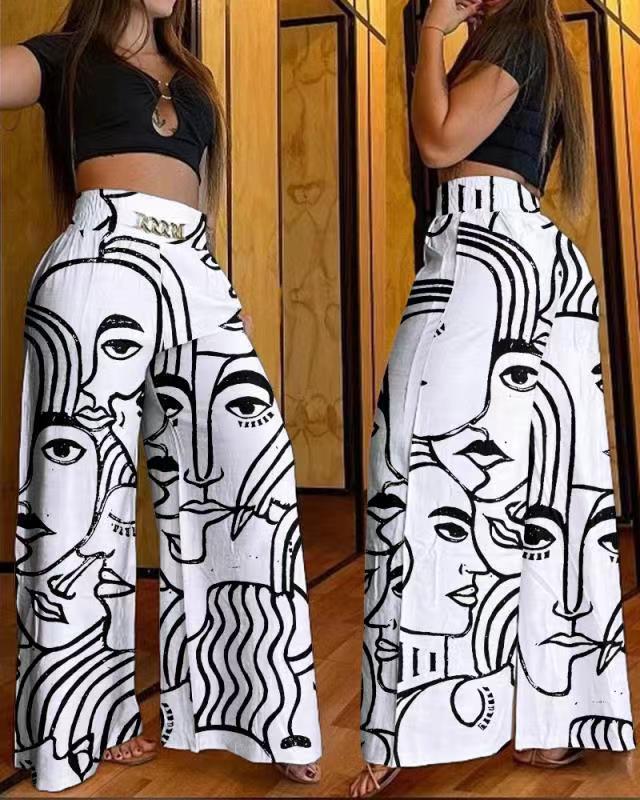 High Waist Loose Wide Leg Bell Bottom Pants