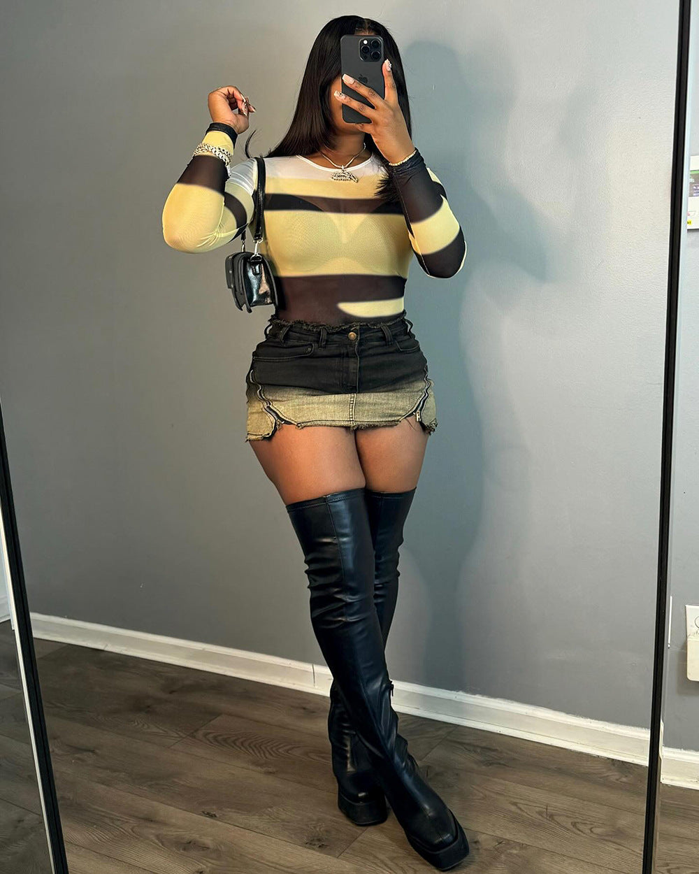 Sexy Zipper Denim Skirt