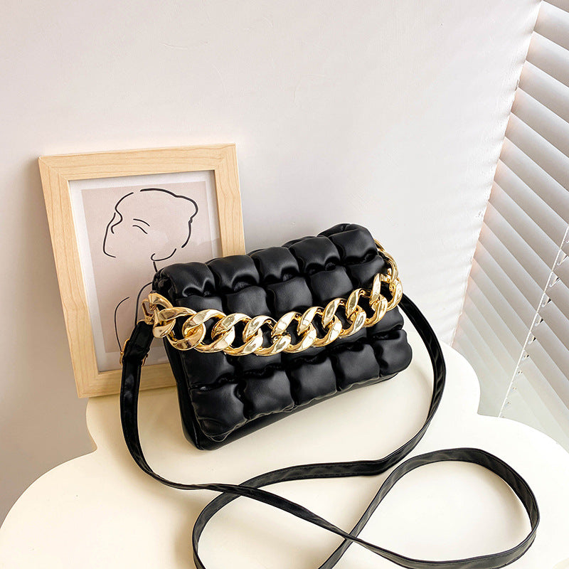 Pleated Checkered Crossbody Small Square Bag