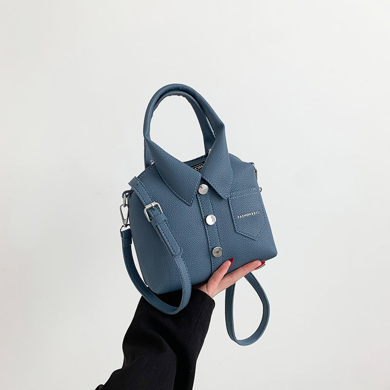 Pebbled Spring Crossbody Shoulder Bag