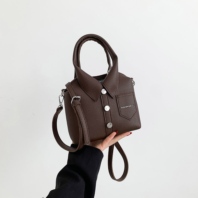 Pebbled Spring Crossbody Shoulder Bag