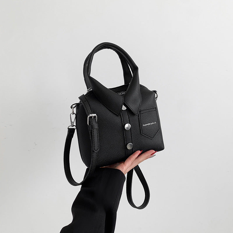Pebbled Spring Crossbody Shoulder Bag