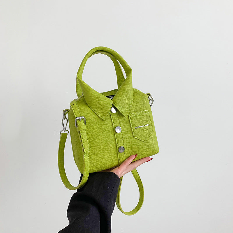 Pebbled Spring Crossbody Shoulder Bag