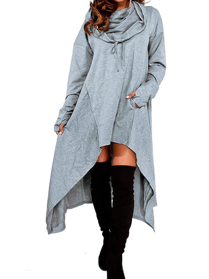 Asymmetric Long Sleeve Sweatshirts Tops