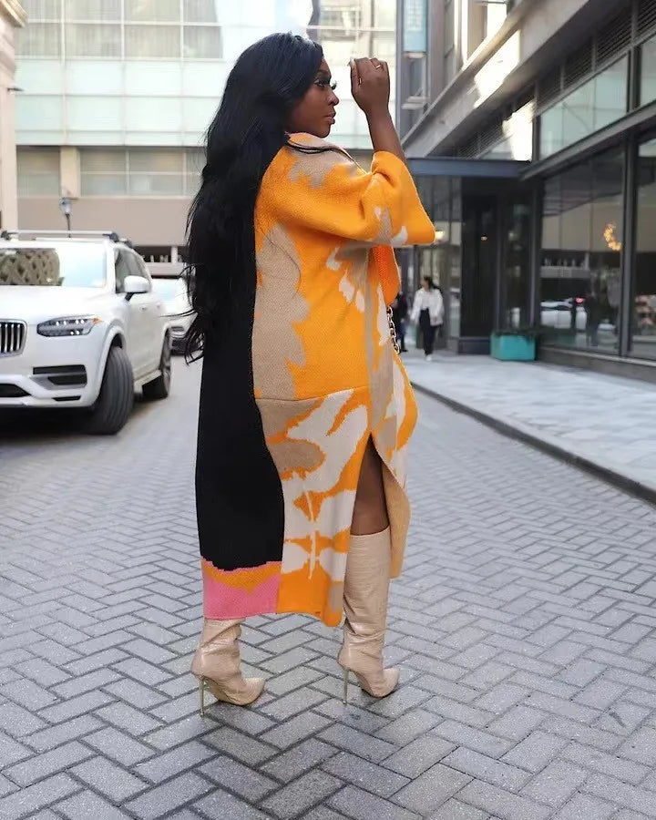 Casual Short Sleeve Knit Long Coat