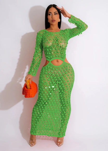 Cut-Out Sequin Beach Dress