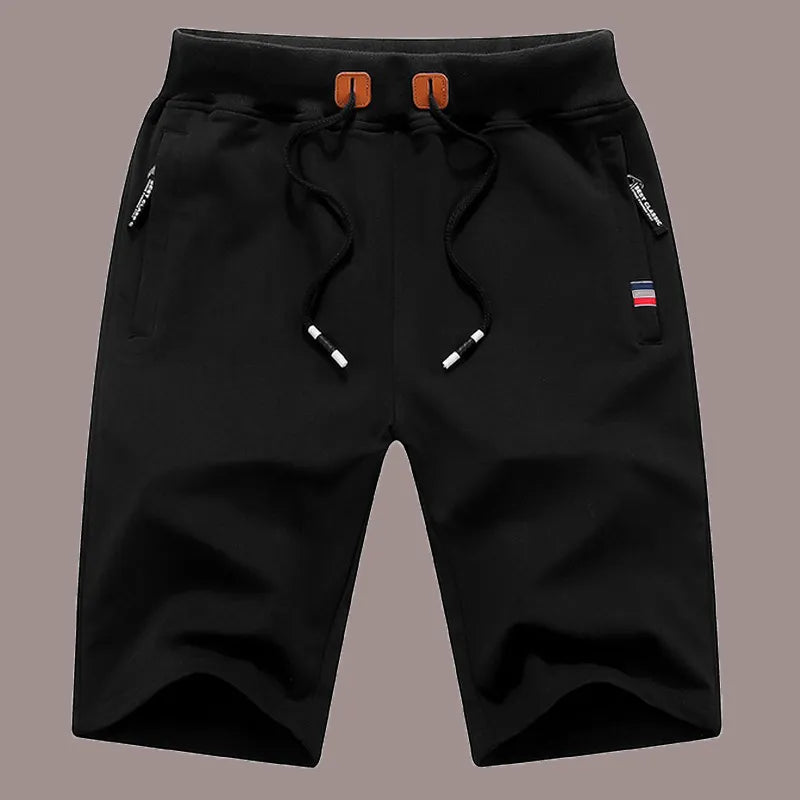 Black Casual Solid Draw String Color Shorts