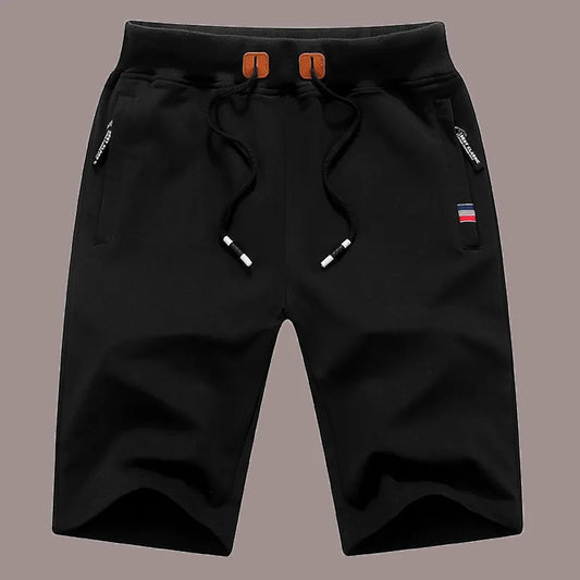 Black Casual Solid Draw String Color Shorts