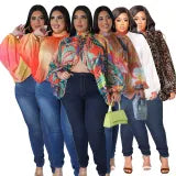 Print Tie Up Chiffon Tops