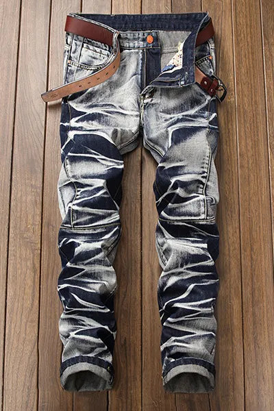 Street Patchwork Jeans (Without Belt)
