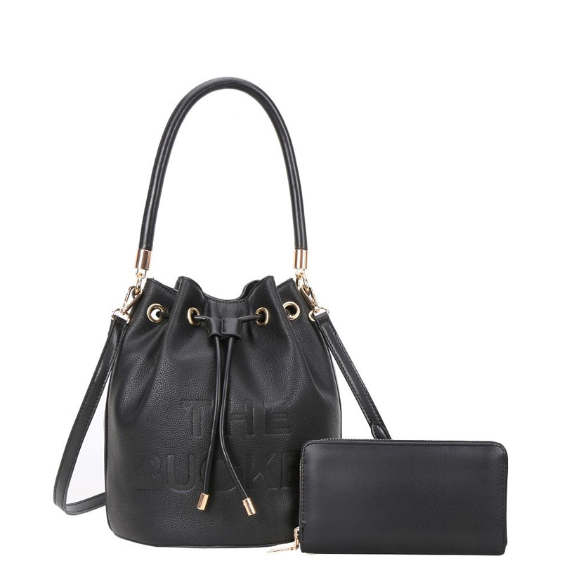 The Bucket Draw String Hobo -Shoulder Bag with Wallet