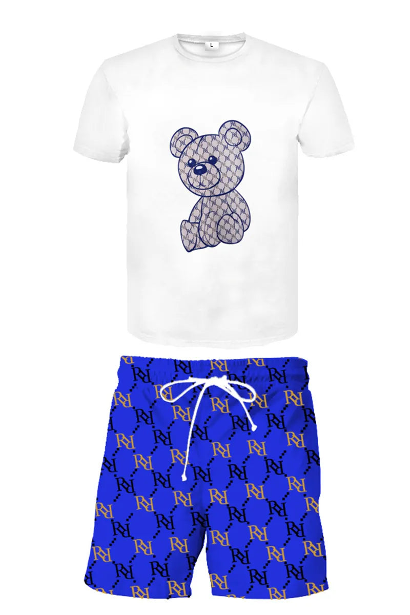 Khaki Patchwork Short Sleeve Two Piece Set