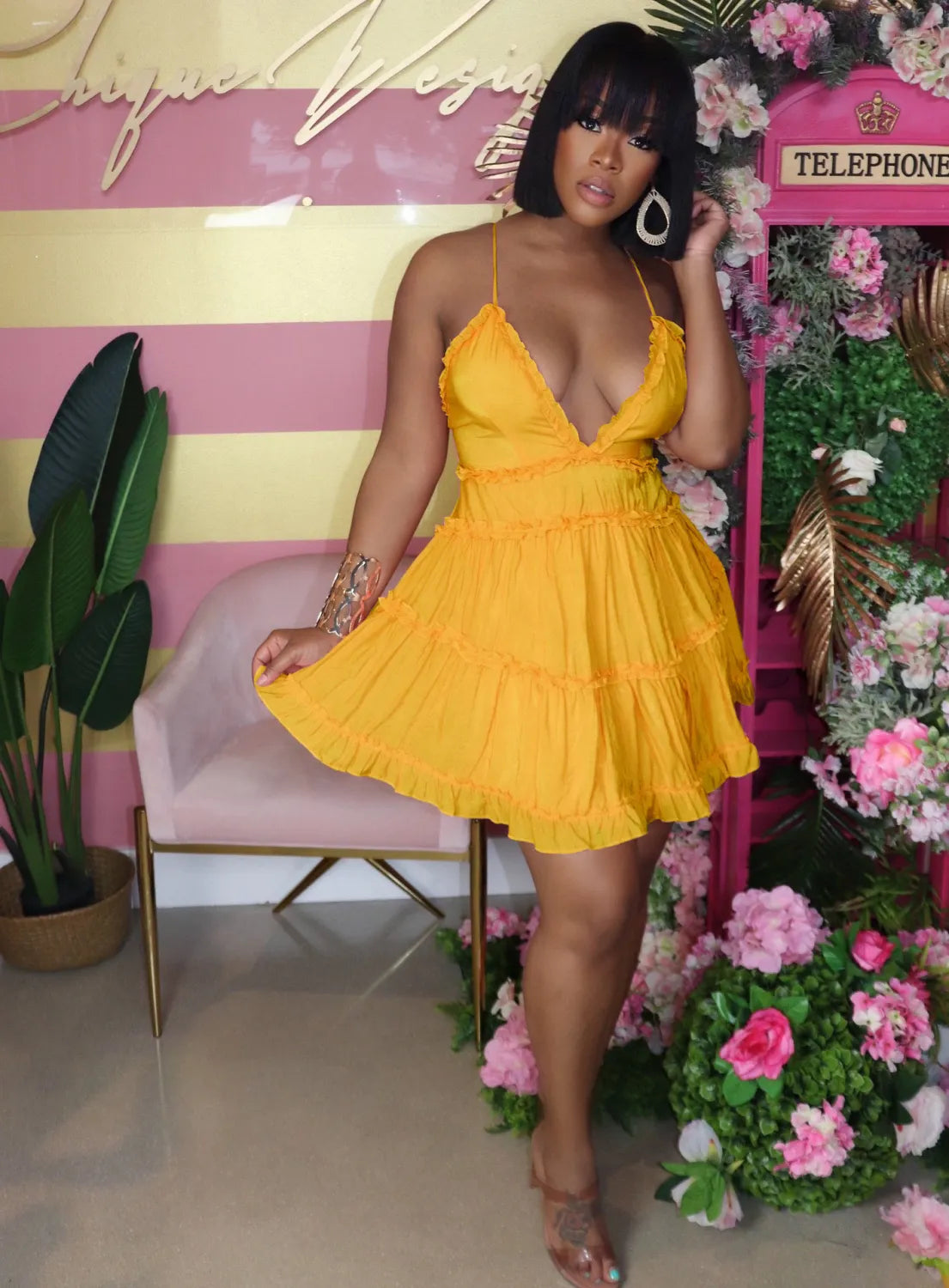 Sexy Backless Spaghetti Strap Mini Dress