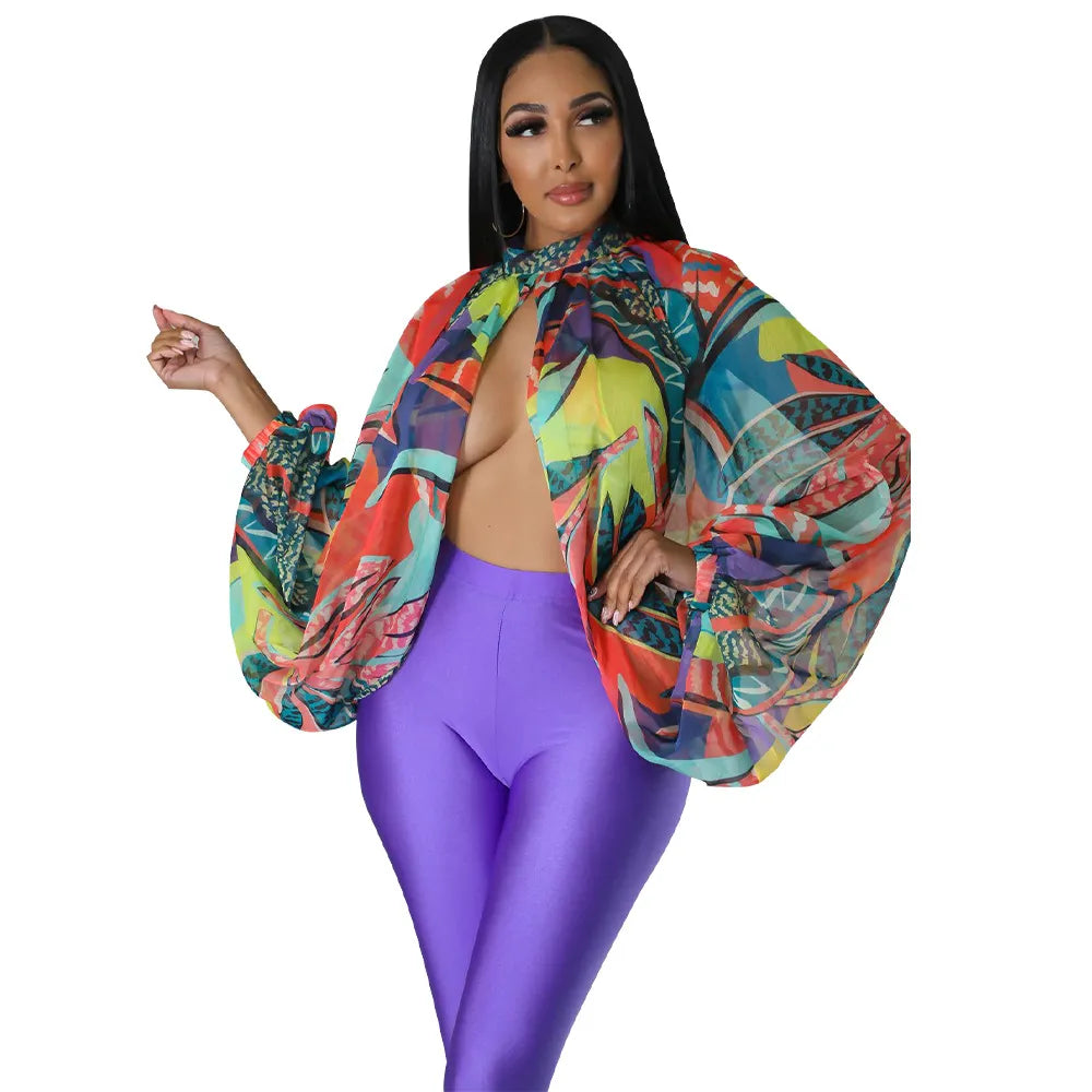 Long Sleeve Chiffon Blouse