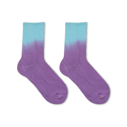 Women Fashion Rainbow Gradient Tie-Dye Mid-Tube Multicolor Socks
