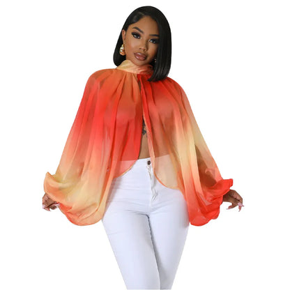 Long Sleeve Chiffon Blouse