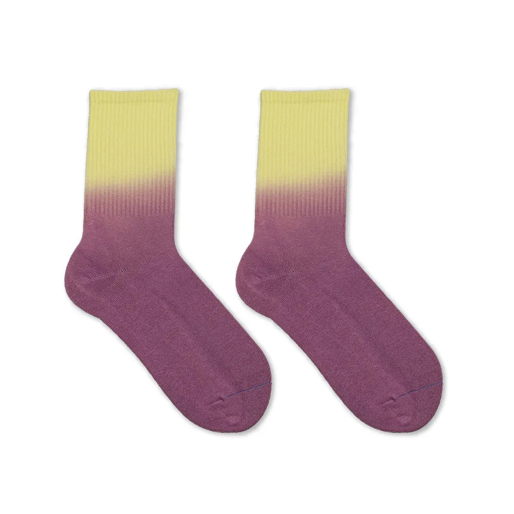 Women Fashion Rainbow Gradient Tie-Dye Mid-Tube Multicolor Socks