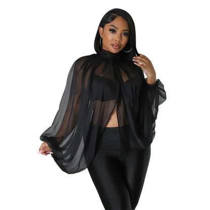 Long Sleeve Chiffon Blouse