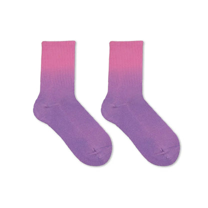 Women Fashion Rainbow Gradient Tie-Dye Mid-Tube Multicolor Socks