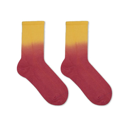 Women Fashion Rainbow Gradient Tie-Dye Mid-Tube Multicolor Socks