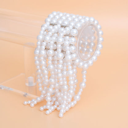 Bracelet White Pearl Fringe Stretchy for Women