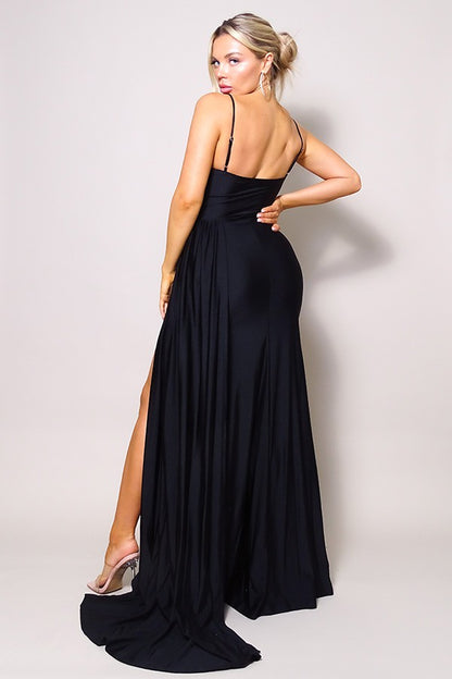 CARINA SIDE TRAIN MAXI DRESS