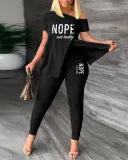 Slit Tops and Pants Two Piece Set