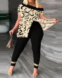 Slit Tops and Pants Two Piece Set