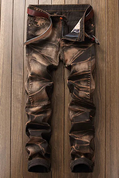 Street Patchwork Jeans (Without Belt)