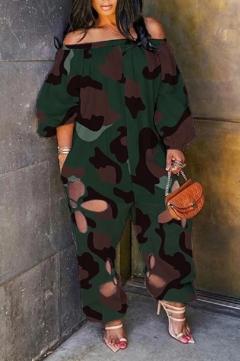 Off the Shoulder Plus Size Jumpsuits