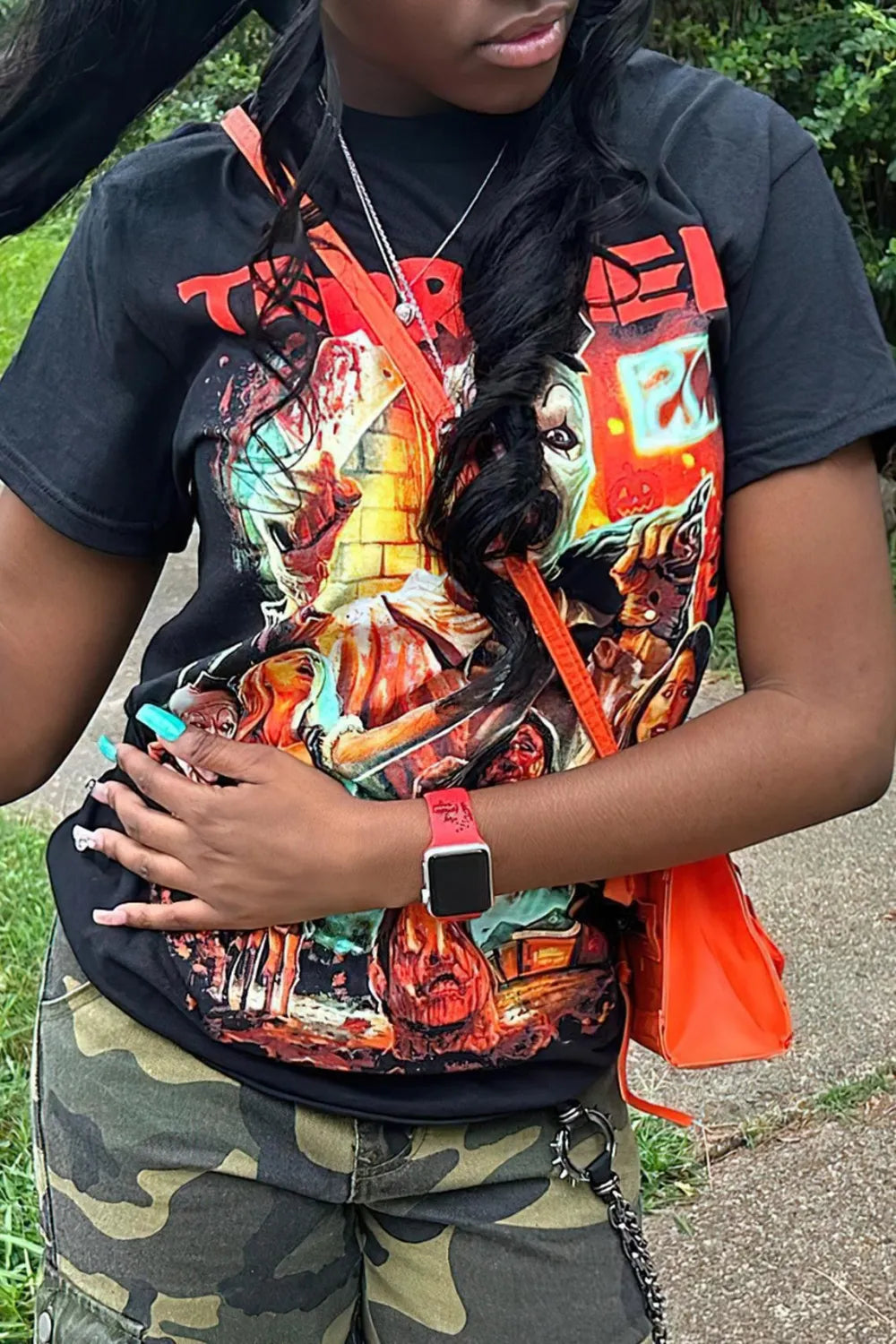Multi Print Short Sleeve T Shirt
