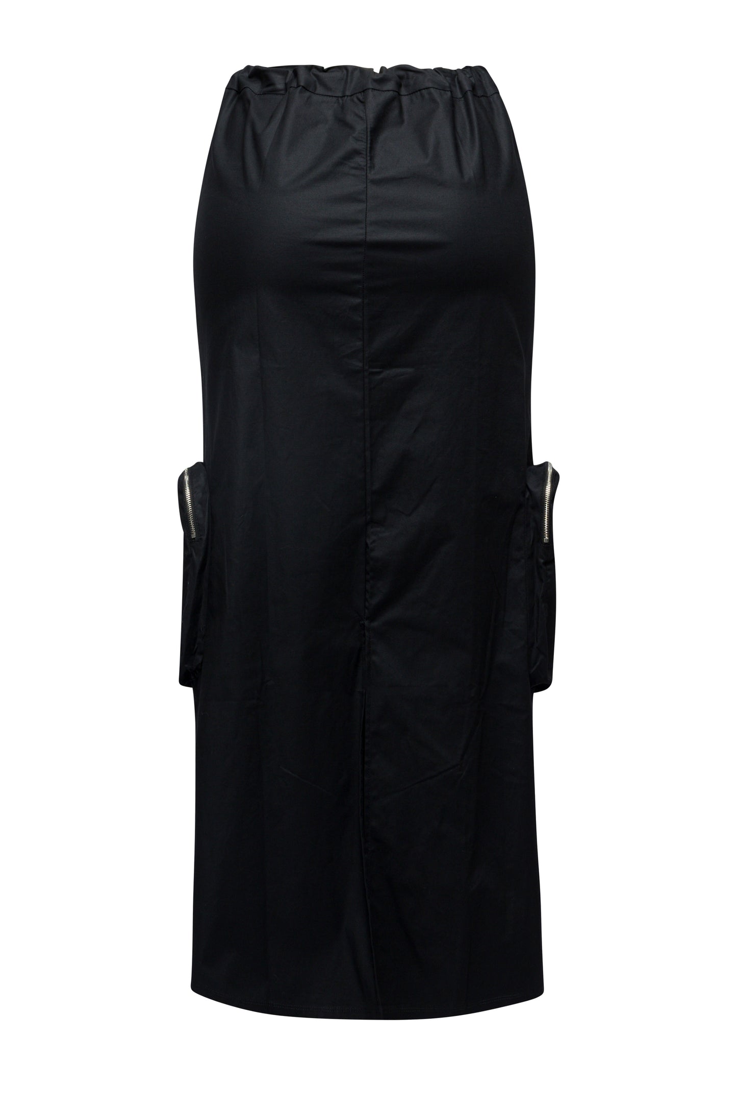 Side zippered pocket maxi cargo skirt